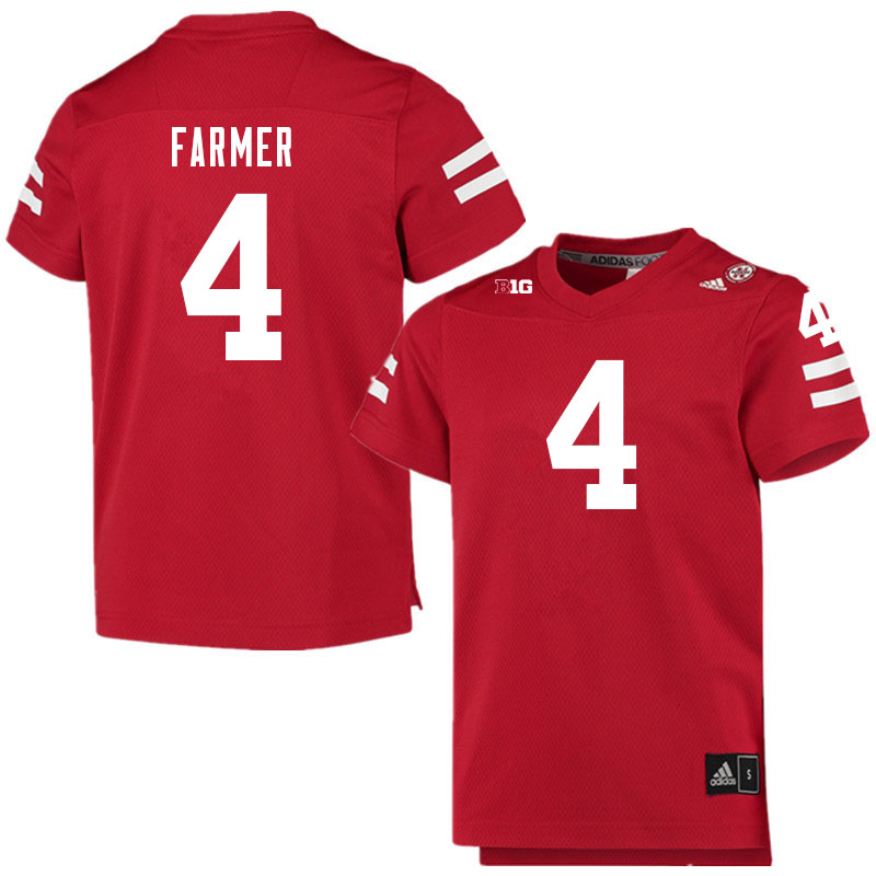 Men #4 Myles Farmer Nebraska Cornhuskers College Football Jerseys Sale-Scarlet